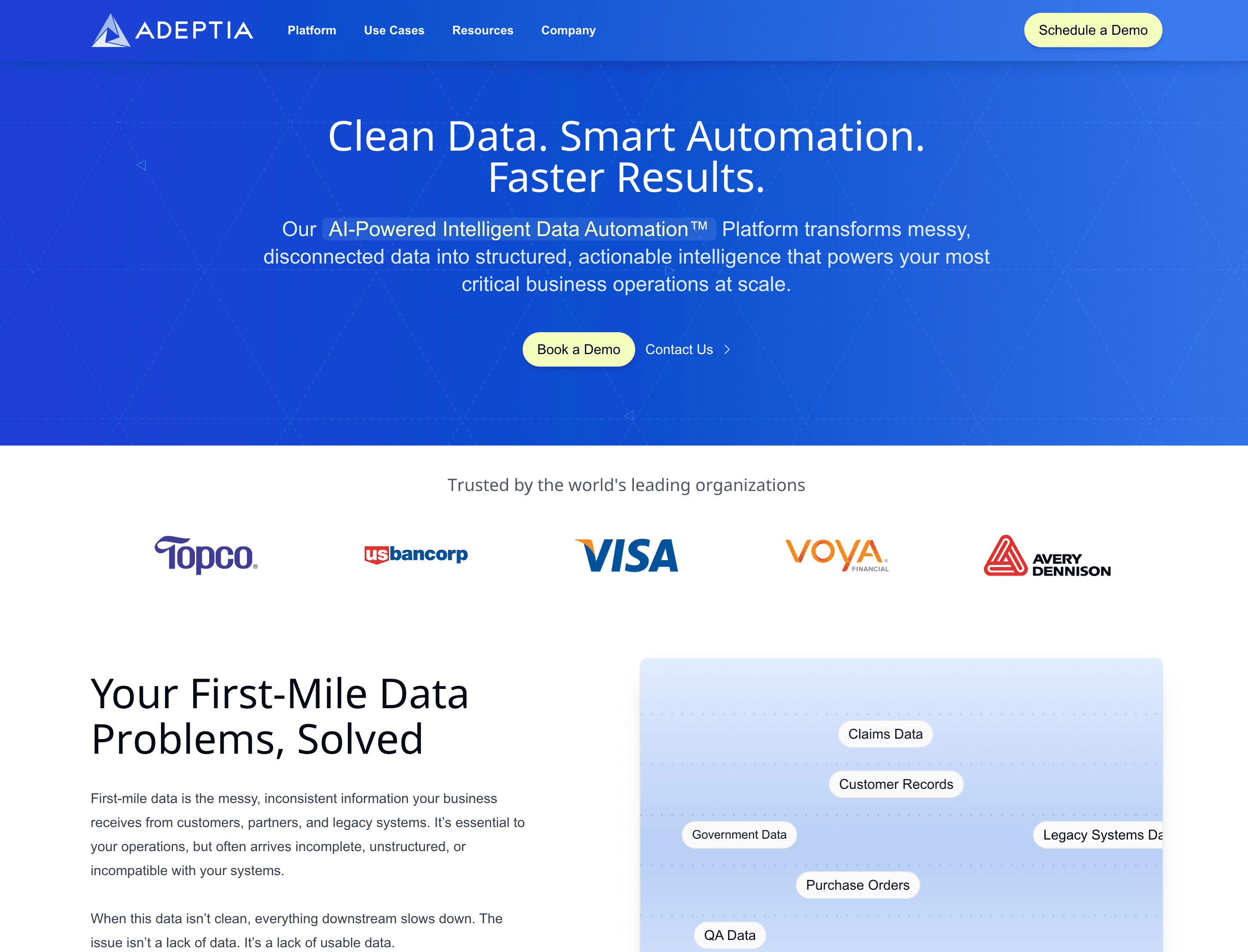 Current adeptia website