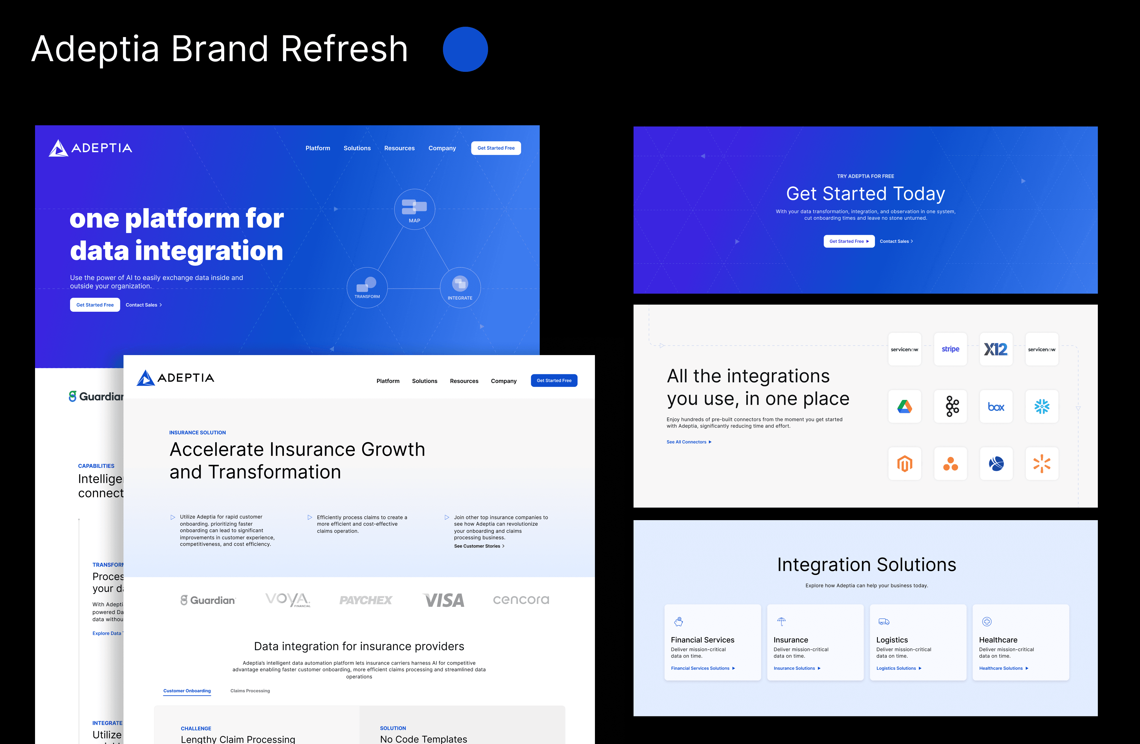 Adeptia style mockup showing design artifacts